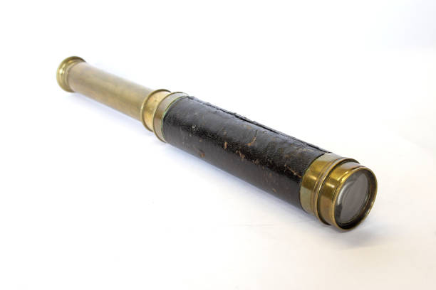 istock Vintage Antique Telescope On White Background 1185222288