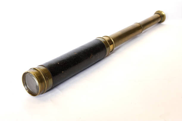 istock Vintage Antique Telescope On White Background 1185222564