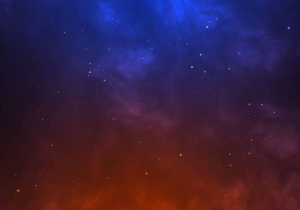 istock Red fire versus blue ice smoke dynamic abstract background with star vertex swirl movement texture 1185223442