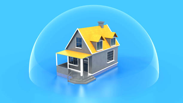 istock Toy house in a transparent sphere 1185223608
