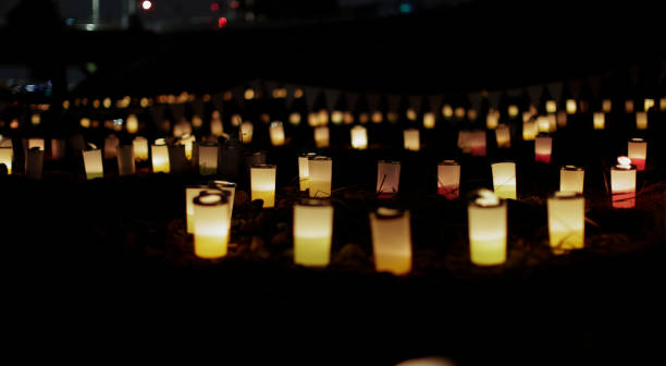 istock Candles light at night in Japan 1185223729