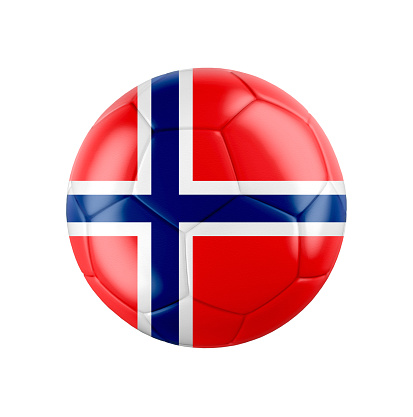 3D rendered soccer ball in grass field with Anguilla flag as Background