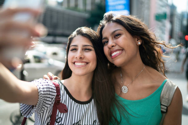 istock Colleagues taking a selfie at city 1185226445