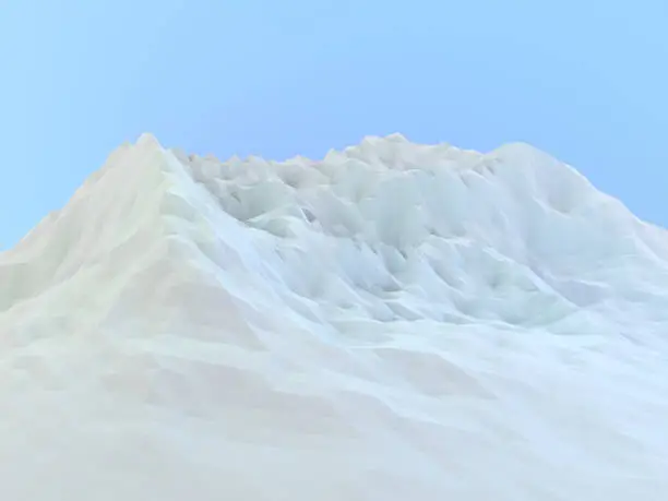 Photo of Abstract polygonal white landscape with mountains, hills. 3D