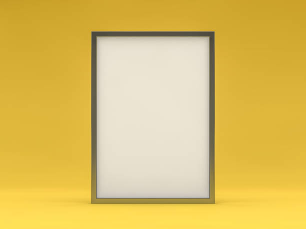 istock White blank photo vertical frame mockup over background. 3D 1185227716