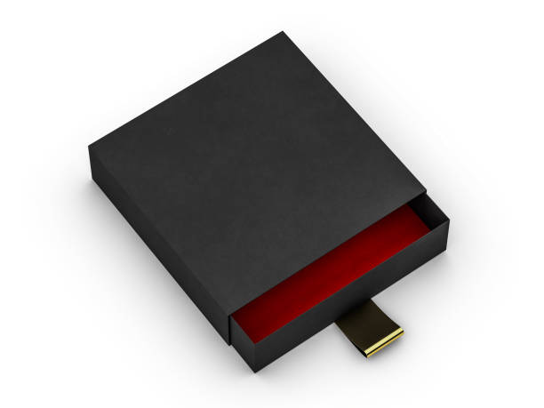 istock Black box mock up isolated on white background. 3D 1185227722