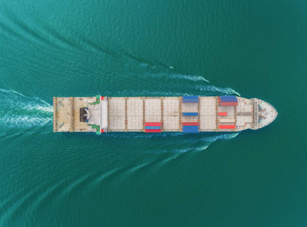 istock Aerial top view container cargo ship for business logistics, import export, shipping or transportation. 1185228048