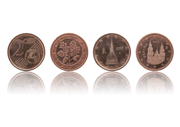 istock 2 Euro cent coin isolated on white background with reflection. 1185229419