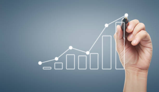 istock Hand drawing  chart, graph stock of growth 1185232188