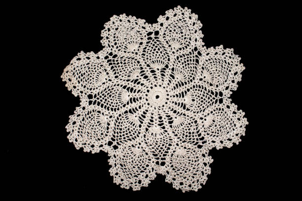 istock Pretty Vintage Victorian Lace on Black Background 1185233423