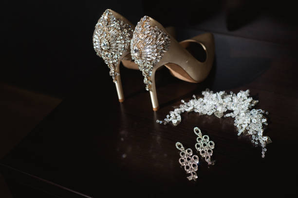 istock Bride wedding details - wedding shoes as a backgrond 1185240981