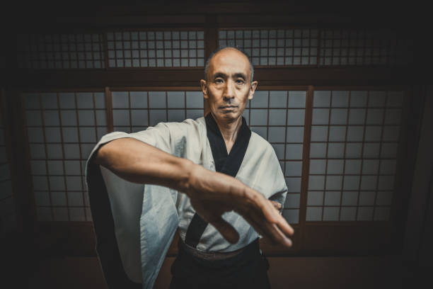 istock Senior martial art master in his dojo 1185241804