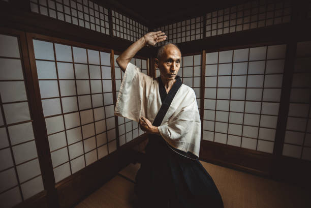 istock Senior martial art master in his dojo 1185241837