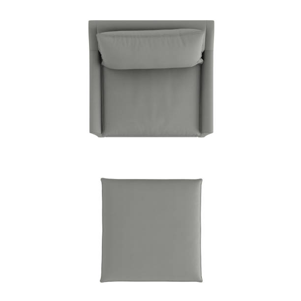 istock Gray cloth armchair and ottoman top view on an isolated background. 3d rendering 1185242021