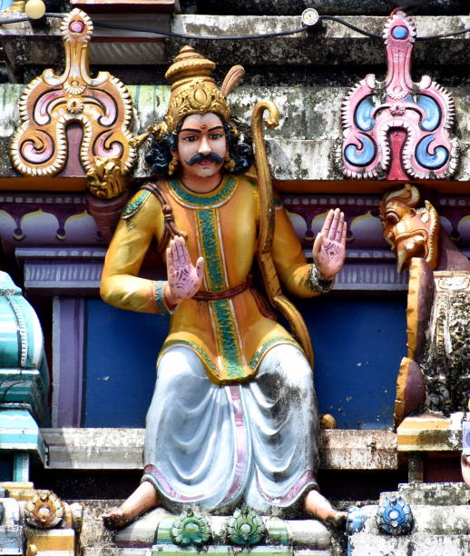 istock Colorful statue of a dancer on a Hindu temple 1185243600