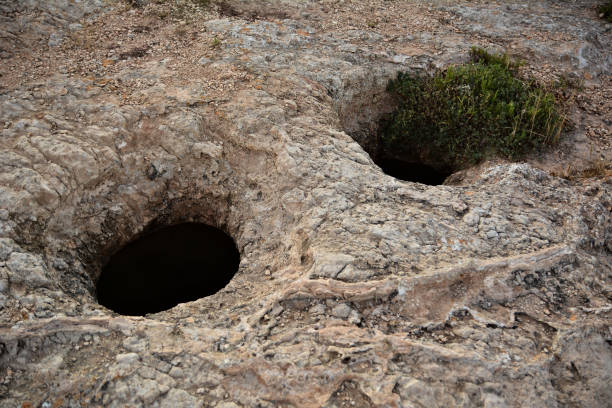istock Limestone holes at the area of Dingli Cliffs. 1185245091