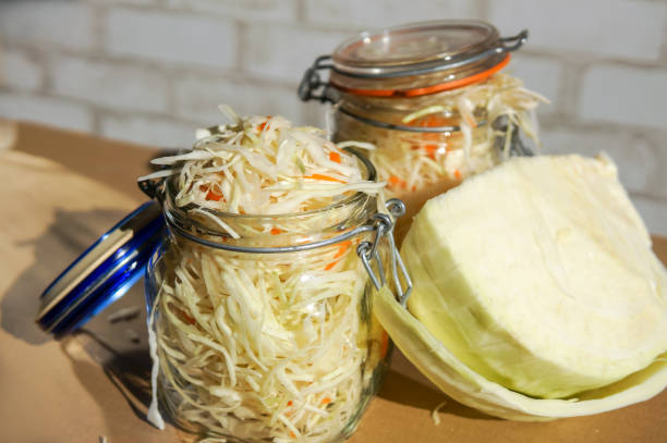 istock Homemade marinated cabbage, sauerkraut 1185245454