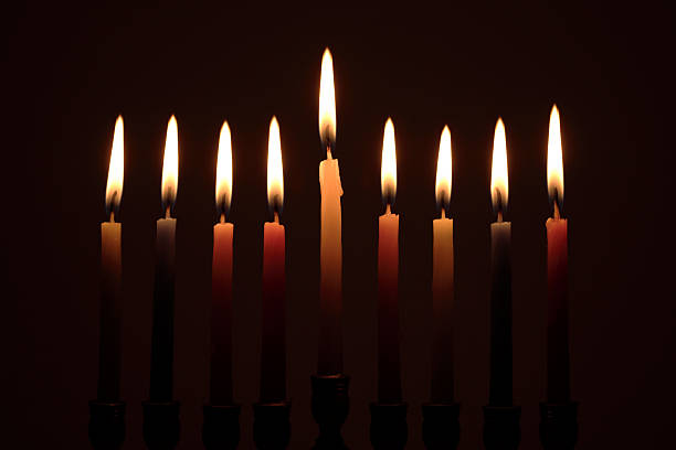 Hanukkah's candles stock photo