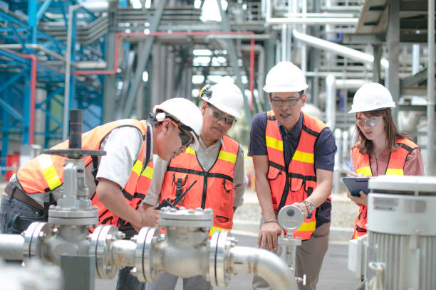 istock a manager accompanied with his secretary and site engineer  inspect and discuss the plant condition as team work 1185246954