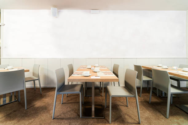 istock Hotel breakfast restaurant interior and background architecture 1185250660