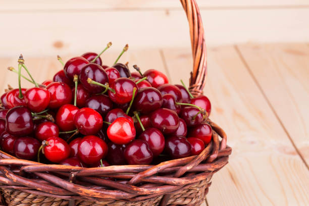 istock Cherries in basketry. 1185250781
