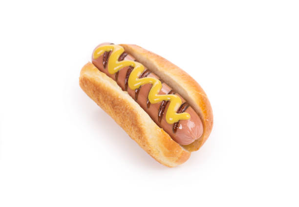 istock Tasty grilled hotdog with mustard. 1185251230