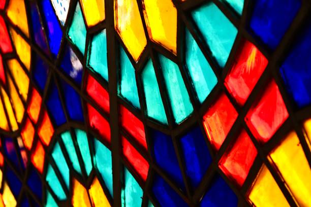 istock A beautiful stained glass window inside a church. 1185254896