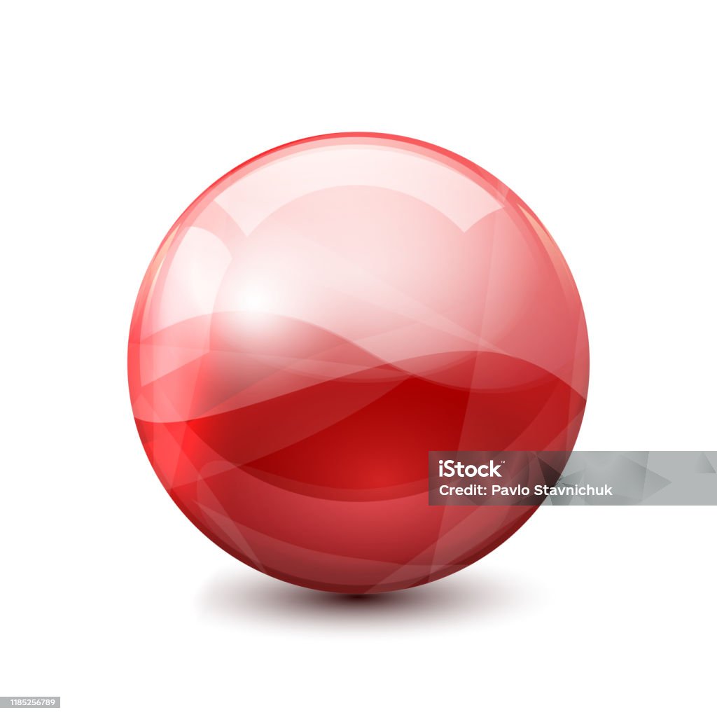 Red Magic Sphere Red 3d Crystal Magic Sphere Glass Transparent Ball With Shadows Vector ...