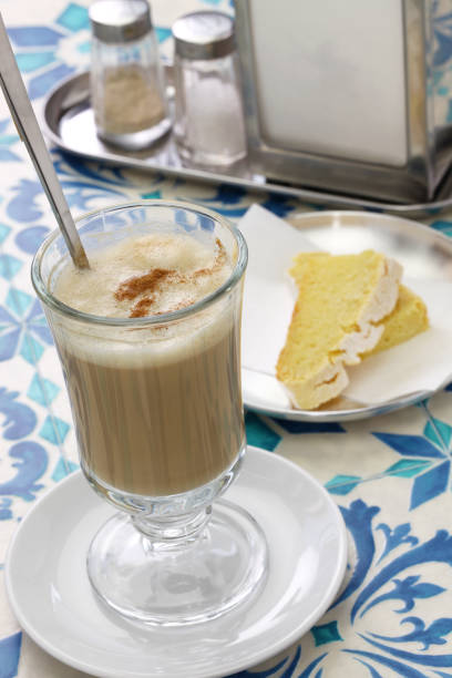 istock galao, portuguese milk coffee drink 1185258203