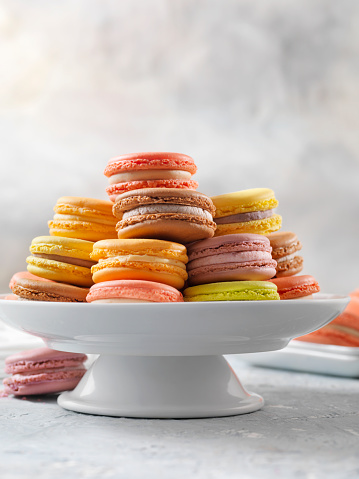 Platter of Multicolored Macaroons