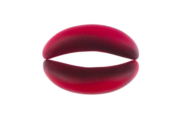 istock red artificial female lips isolated on white background 1185260943