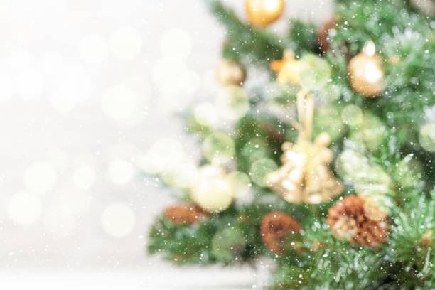 istock Christmas card backdrop with decorated fir tree 1185261882