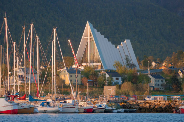 famous artic sea chapel in Tromsoe in mid summer light, northern Norway, Scandinavia, Europe