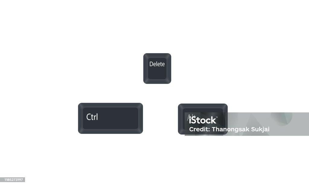 Del Button Computer Control And Delete Computer Key Button Vector Isolated On White ...
