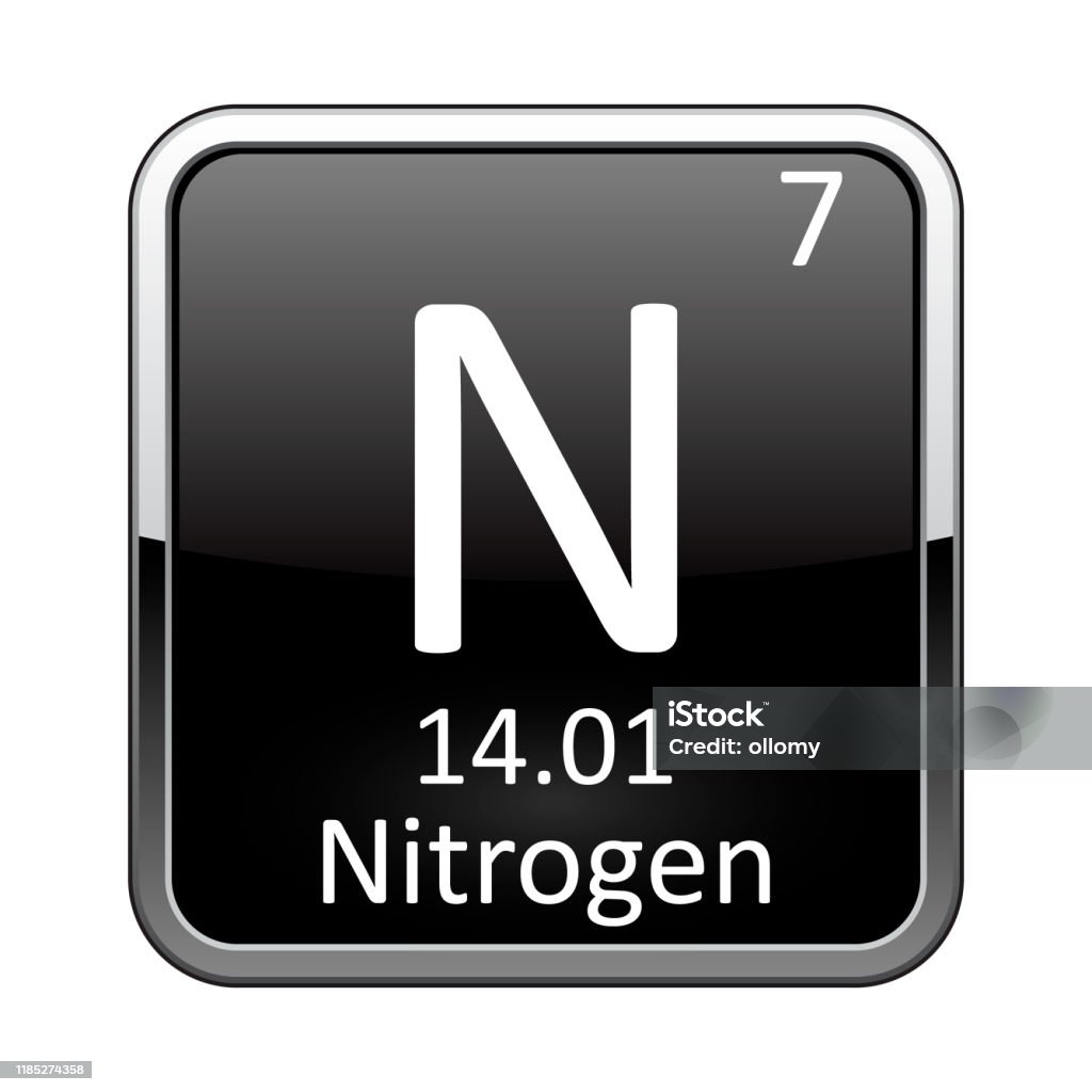 The Periodic Table Element Nitrogen Vector Illustration Stock ...