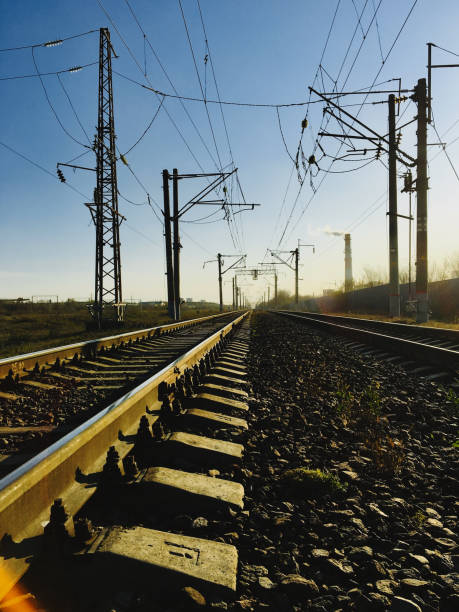 istock Railway tracks in the industrial zone. 1185275585