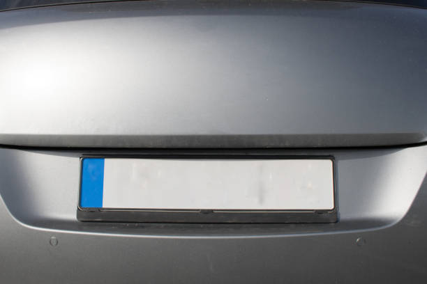 istock Bright Grey Car Back Empty Mockup Advertising Space Public Transportation Vehicle Close Up 1185275700