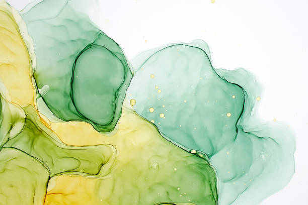 istock Abstract alcohol ink painting, macro photo 1185275938