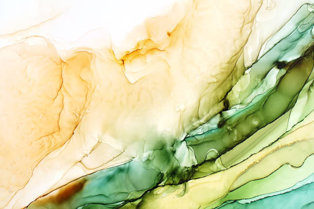 istock Abstract alcohol ink painting, macro photo 1185275964