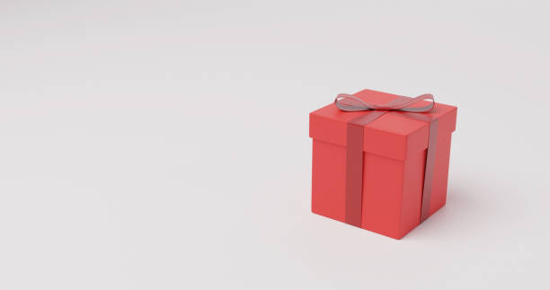 istock Christmas red gift box, 3d rendering holiday christmas new year concept 1185276582