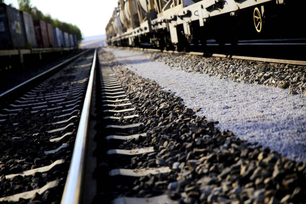 istock Freight Train wagons waing on the railways 1185276683