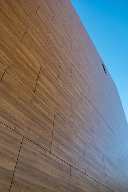 istock Facade covered with wooden boards 1185276991