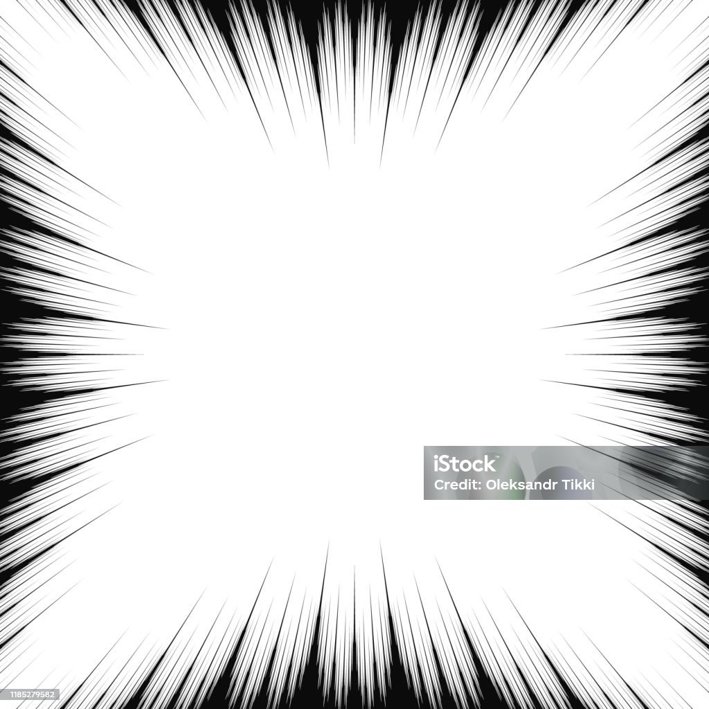 Cartoon Template Black And White Abstract Manga Frame Line Background  Radial Speed Superhero Action Flash Comic Book Vector Illustration Element  Surprise Scene Circular Starbust Explosion Texture Stock Illustration -  Download Image Now -