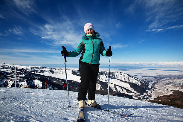 istock Woman on ski resort 118528169