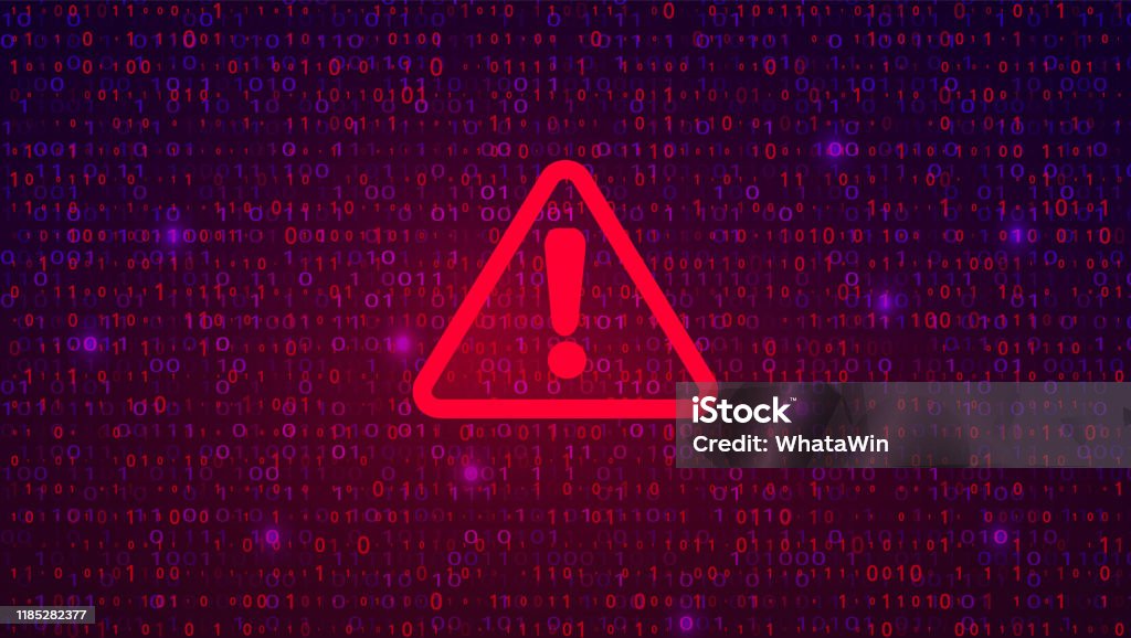 Abstract Technology Binary Code Dark Red Background Cyber Alert Stock ...