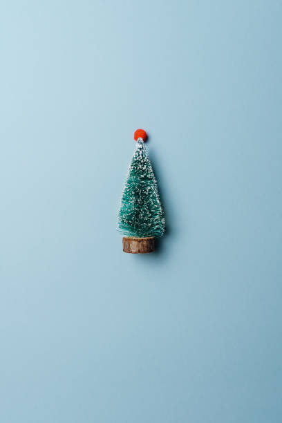 istock Miniature Christmas tree. minimal chrstmas concept 1185284543