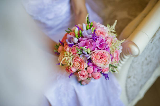 istock wedding bouquet of pink and white roses 1185292359