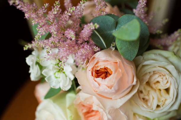 istock wedding bouquet of white and pink peonies. 1185293423