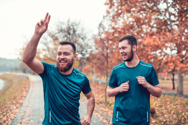 istock Male Athletes Enjoying A Run Of Peace 1185293550