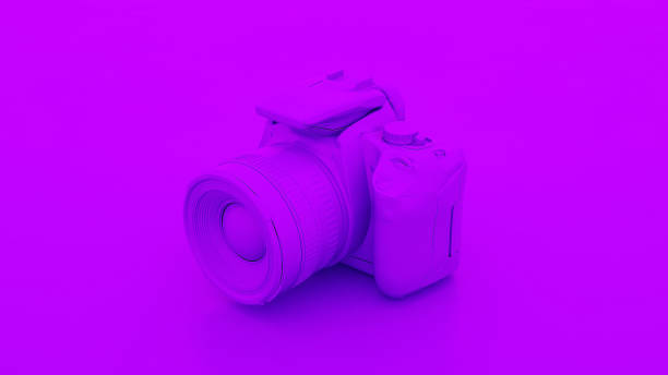istock Purple DSLR Camera. 3D illustration 1185294786